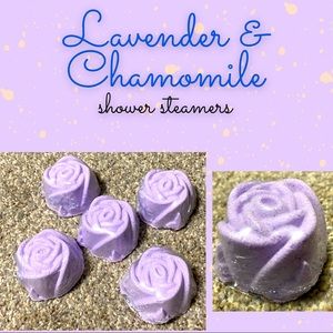 Set of 5 handcrafted Lavender & Chamomile shower steamers by Radiant Waves